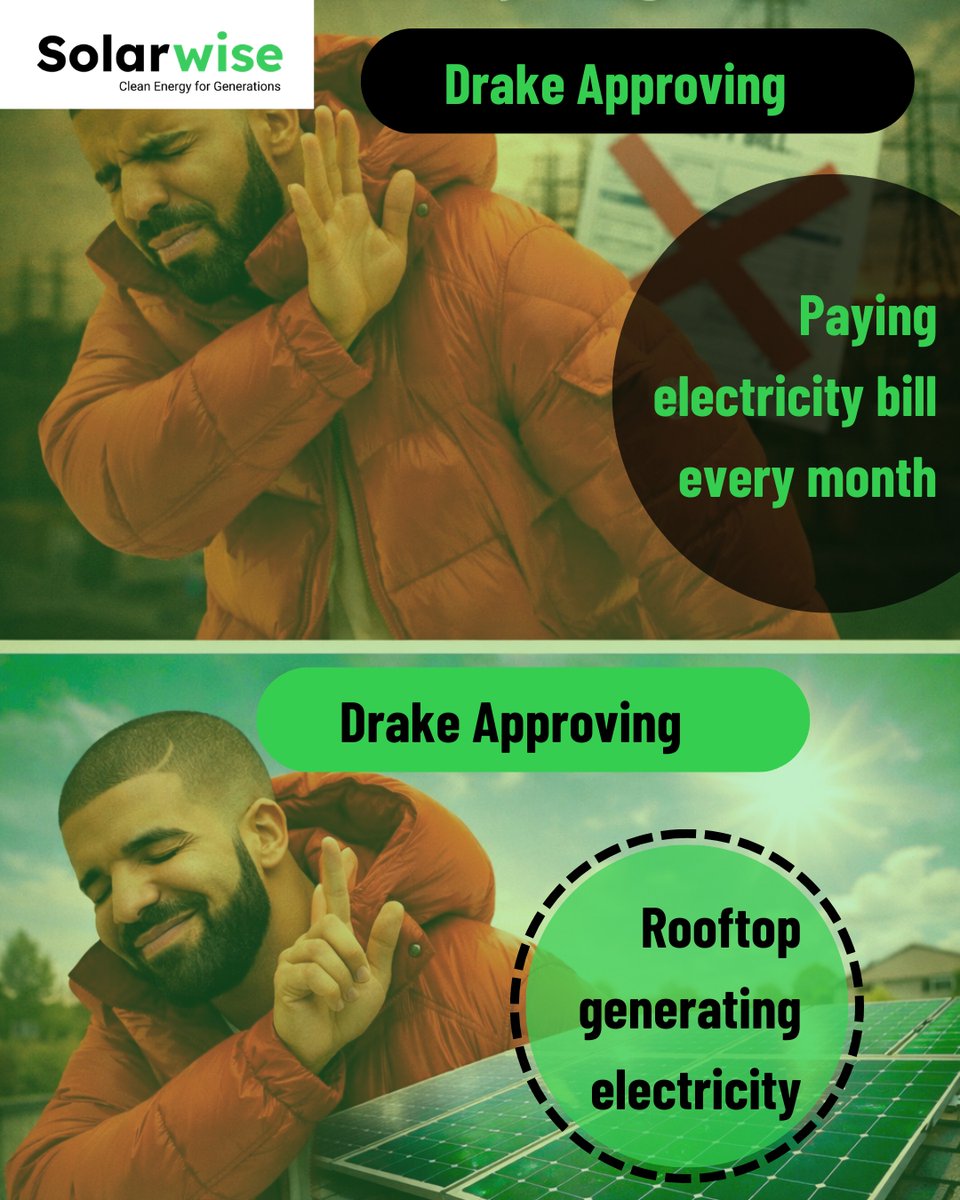 solarwise_in's tweet image. Solar isn’t just about power.
It’s about control, stability, and long-term savings.

Let your roof do the work.

📞 Call Now: +91-9910803171 || 🌐 Visit: solarwise.in

#SolarWise #DrakeMeme #GoSolarIndia #RooftopSolar #EnergyIndependence #SolarSavings #CleanEnergy