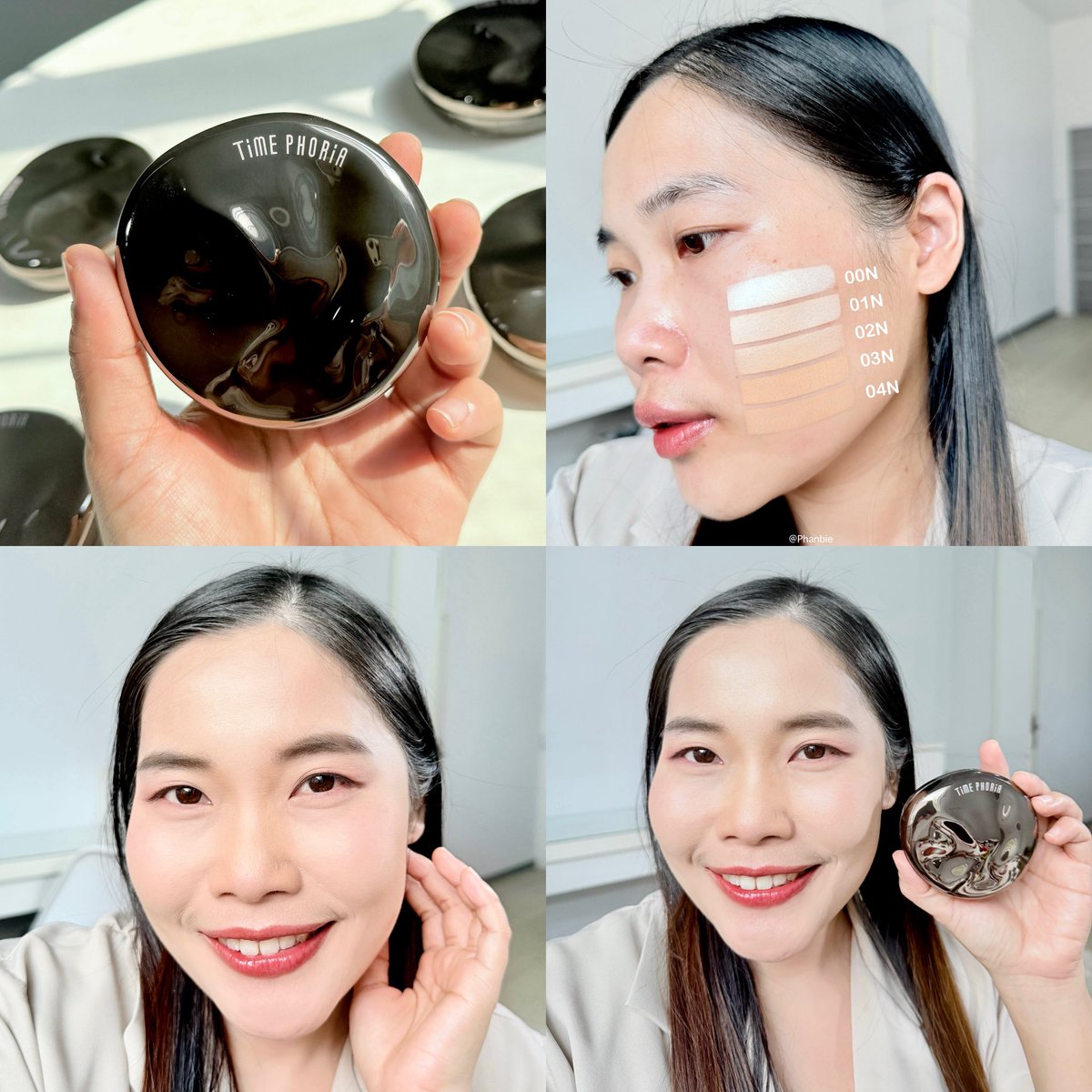 💗 แป้งเบลอผิวสวย ยกให้เลอ แป้งฟิลเตอร์ ของ Time Phoria นี่โดนตกตั้งแต่พกจ. ตลับคือสวยมาก เค้าเป็นแป้งผสมรองพื้น เนื้อเบา ปกปิดดี ให้ฟินิชแมตต์ เบลอผิวสวย ผิวเนียนละเอียดดูละมุนเหมือนหน้าติดฟิลเตอร์เลอ การคุมมันดีนานถึง 16 ชม. ถือว่าเริ่ดเลยหล่ะ ระหว่างวันหน้าไม่เยิ้ม ไม่หยา