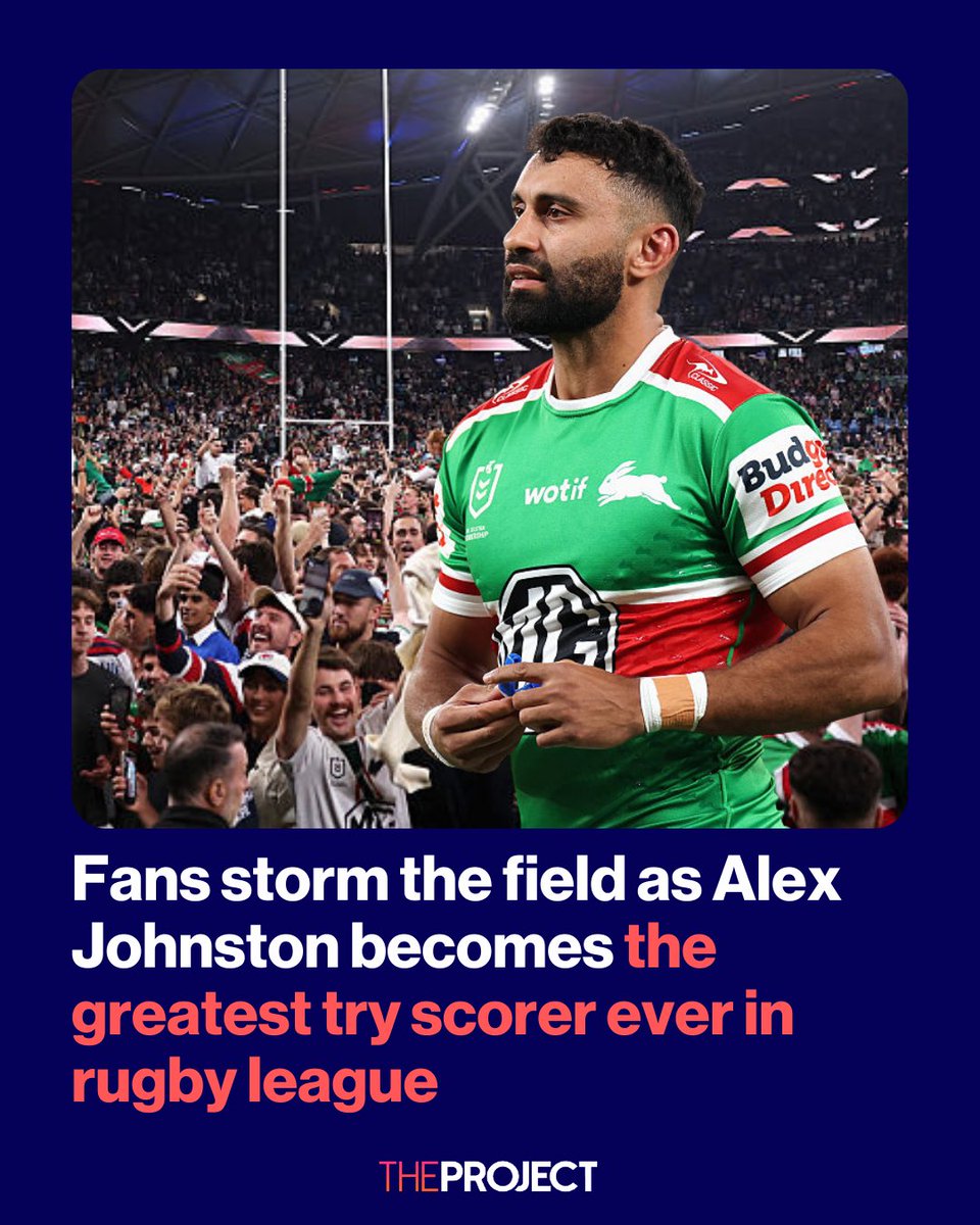 Alex Johnston is the all-time greatest try scorer in rugby league with his 213th four-pointer.

Sydney witnessed incredible scenes as fans ignored repeated warnings from the NRL to not storm the field, with thousands streaming from the stands to celebrate the historic moment.