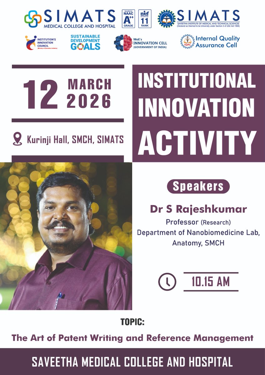 SIMATS INNOVATION CELL tweet media