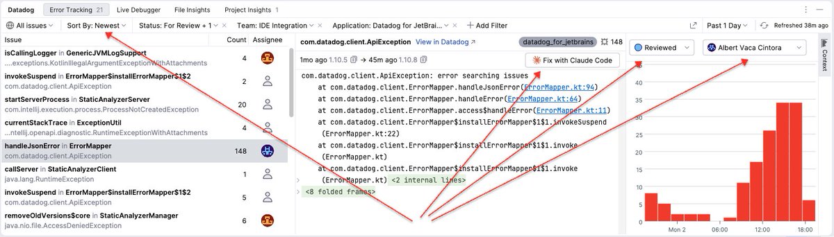My team <a href="/datadoghq/">Datadog, Inc.</a> is putting great tools at developers fingertips so they can find and fix production errors fast! docs.datadoghq.com/ide_plugins/id…