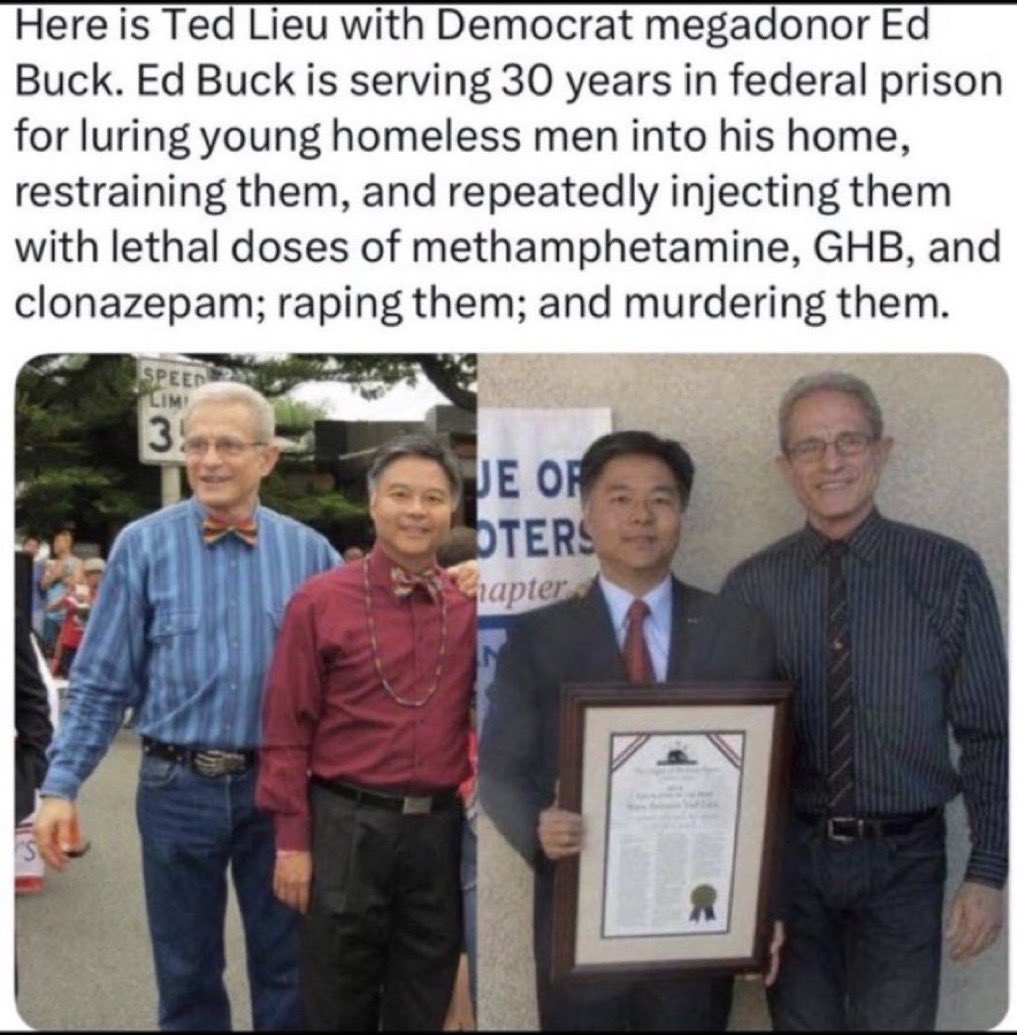 <a href="/commons96055467/">Common Sense 🇺🇸💙</a> <a href="/tedlieu/">Ted Lieu</a> You are a fucking clown. He actually takes money from convicted pedophiles. He is projecting you imbecile.