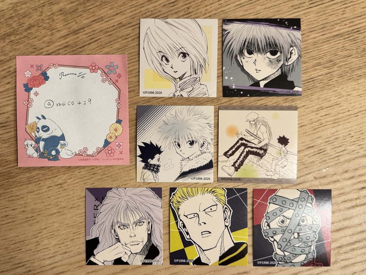 maco429's tweet photo. 💐交換 
HUNTER × HUNTER ハンターハンター スクエアステッカーコレクション 春コレ

譲♡クラピカ キルア カイト シルバ フィンクス ボノレノフ
求♡画像2枚目
💖→1段目 👑→2段目 🌟→3段目

お気軽にお声掛けください◎ https://t.co/aFawQRR352