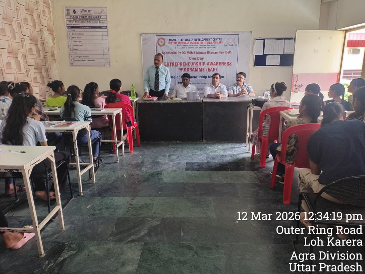 CFTIAGRA's tweet photo. One Day (EAP)  Entrepreneurship Awareness Programme conducted at  AIHM Institute of Hotel Management (AIHM) Runkata, Agra  on 12 .03.2026 in this programme 60 candidates participated https://t.co/SFDdGHwDu7