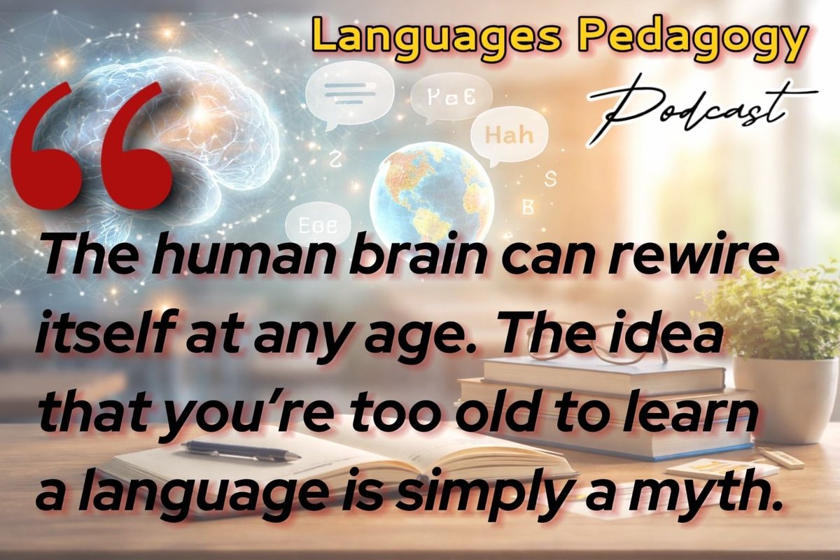ELT_GlobeTeach's tweet image. “You’re too old to learn a language.”

One of the biggest lies in education.

The human brain is built for adaptation and rewiring.

Age isn’t the barrier.
Belief is.

Learning doesn’t stop.
The brain never retires.

#languagelearning #neuroplasticity #brainbasedlearning