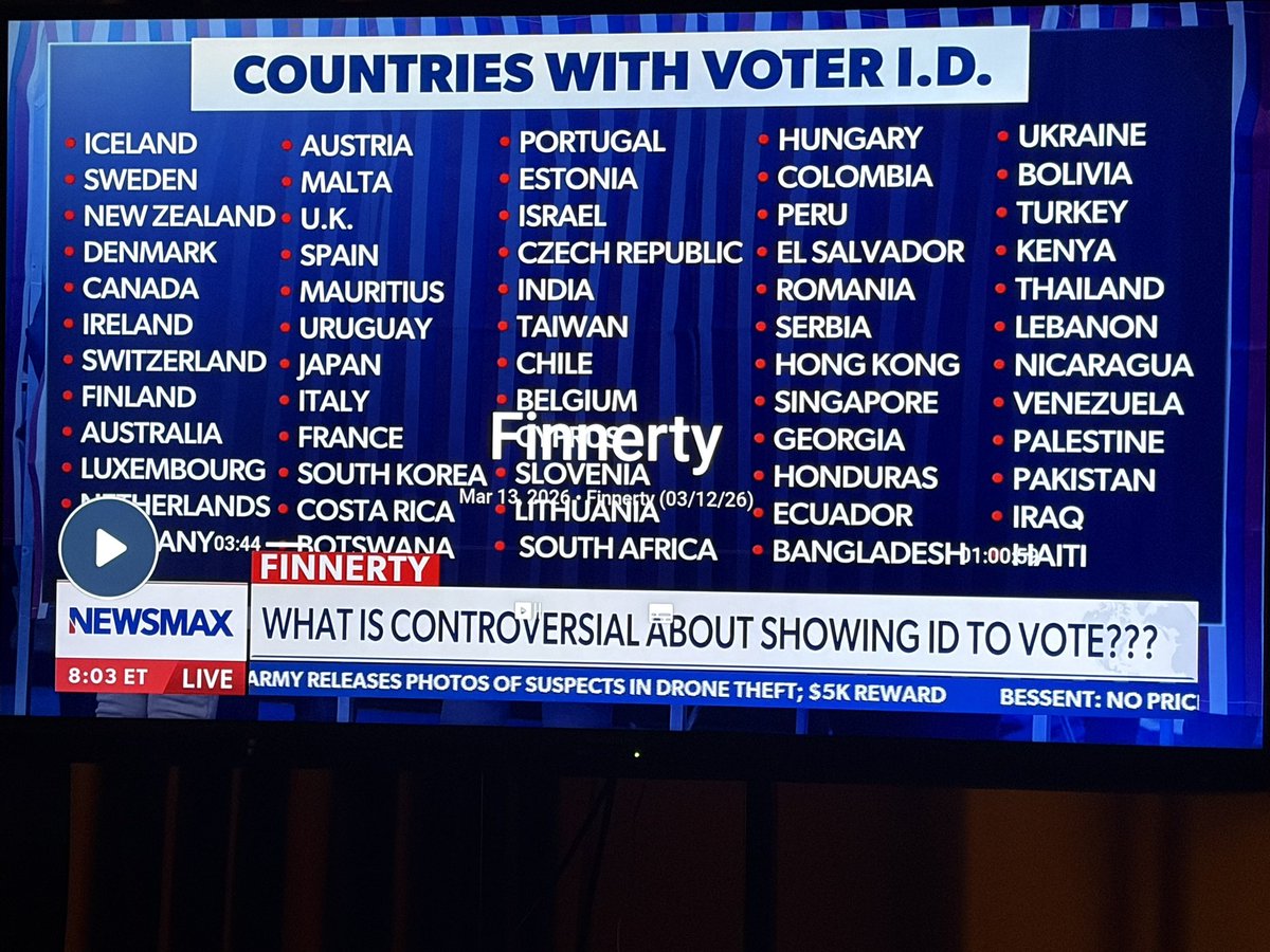strahan_tamara's tweet image. @LeaderJohnThune  @SenateGOP @NRSC     Every other nation requires Voter ID!  We need Voter ID 
#SaveActNow