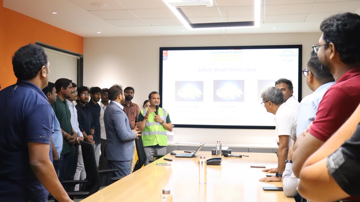 BondadaOnline's tweet image. National Safety Week. Mission Accomplished! 💥

CMD &amp;amp; CEO hailed the team’s commitment through quizzes, mock drills, hazard hunts, health camps, blood donations &amp;amp; road safety programs.

#SafetyFirst #NationalSafetyWeek #TeamExcellence #LeadershipInAction