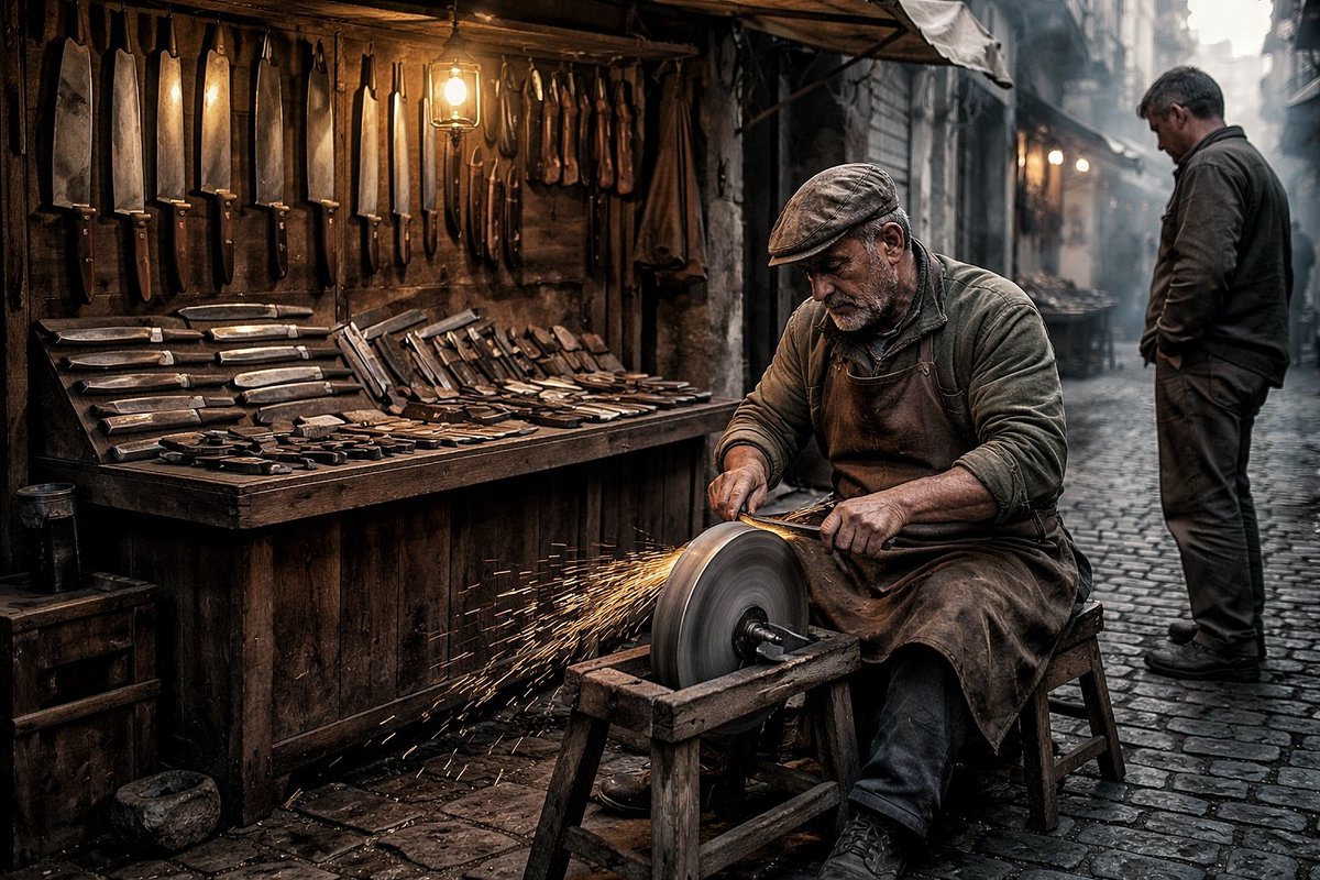 LucidRogues's tweet image. By morning,
his wheel was already turning faster than usual.

The city was growing uneasy,
and uneasy people liked their blades sharp and ready.

#originalstory #visualstorytelling #worldbuilding