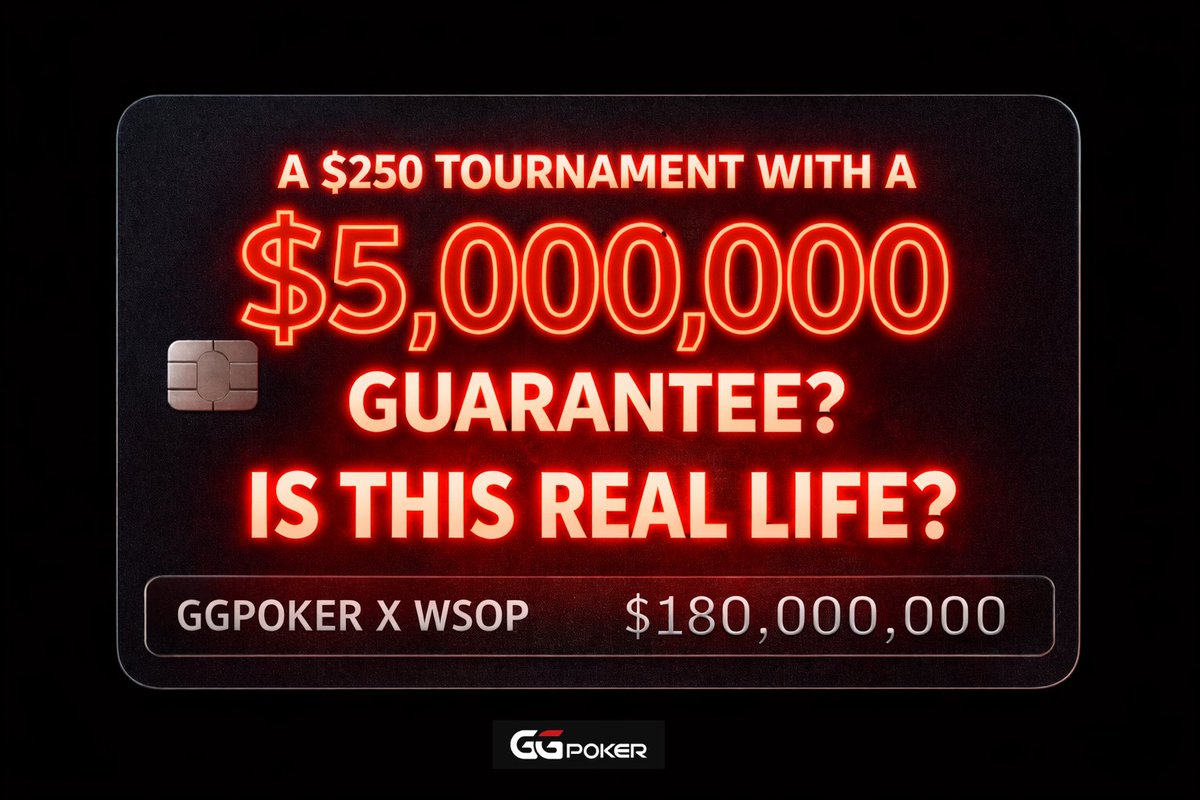 🚨 POKERFACE CHALLENGE 🚨

Here's the challenge: It's <a href="/WSOP/">WSOP - World Series of Poker</a> Super Circuit Online continues at pace.

You are reading the graphic correctly, BUT, which event is it referring to?

We'll be giving not three, not five, but TEN Weekly $100,000 Freeroll tickets out, to random correct