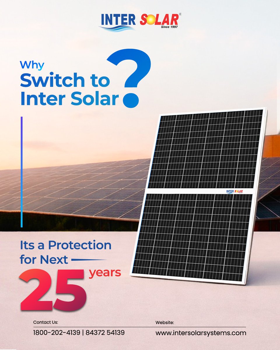 intersolarsys_'s tweet image. Its a protection for the next 25 years. With high-efficiency mono perc solar panel technology from Inter Solar Systems, you get reliable power, strong performance, and long-term savings for your home or business.

🌐intersolarsystems.com

#intersolarsystems #solarpanels #ntype
