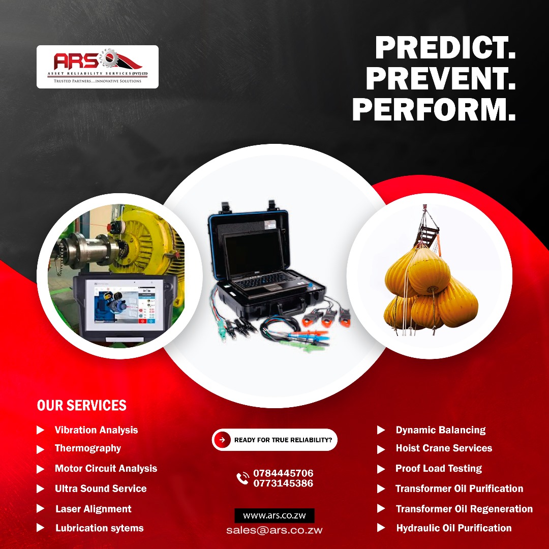 Assetzw's tweet photo. Industrial equipment doesn’t fail because of one big event. Most failures begin with small issues like imbalance, heat buildup, electrical faults, contamination, or misalignment that go unnoticed over time.

Reliability services focus on identifying these hidden problems early. Through techniques such as vibration analysis, thermography, motor circuit analysis, and oil purification, equipment can be monitored, tested, and maintained before minor issues escalate into major failures.

A proactive maintenance approach helps extend equipment life, improve operational stability, and support safer working environments.

Strengthen your maintenance strategy with ARS.

📞 0784445706 | 0773145386
🌐 https://t.co/EXNnLNeCBC
📧 sales@ars.co.zw