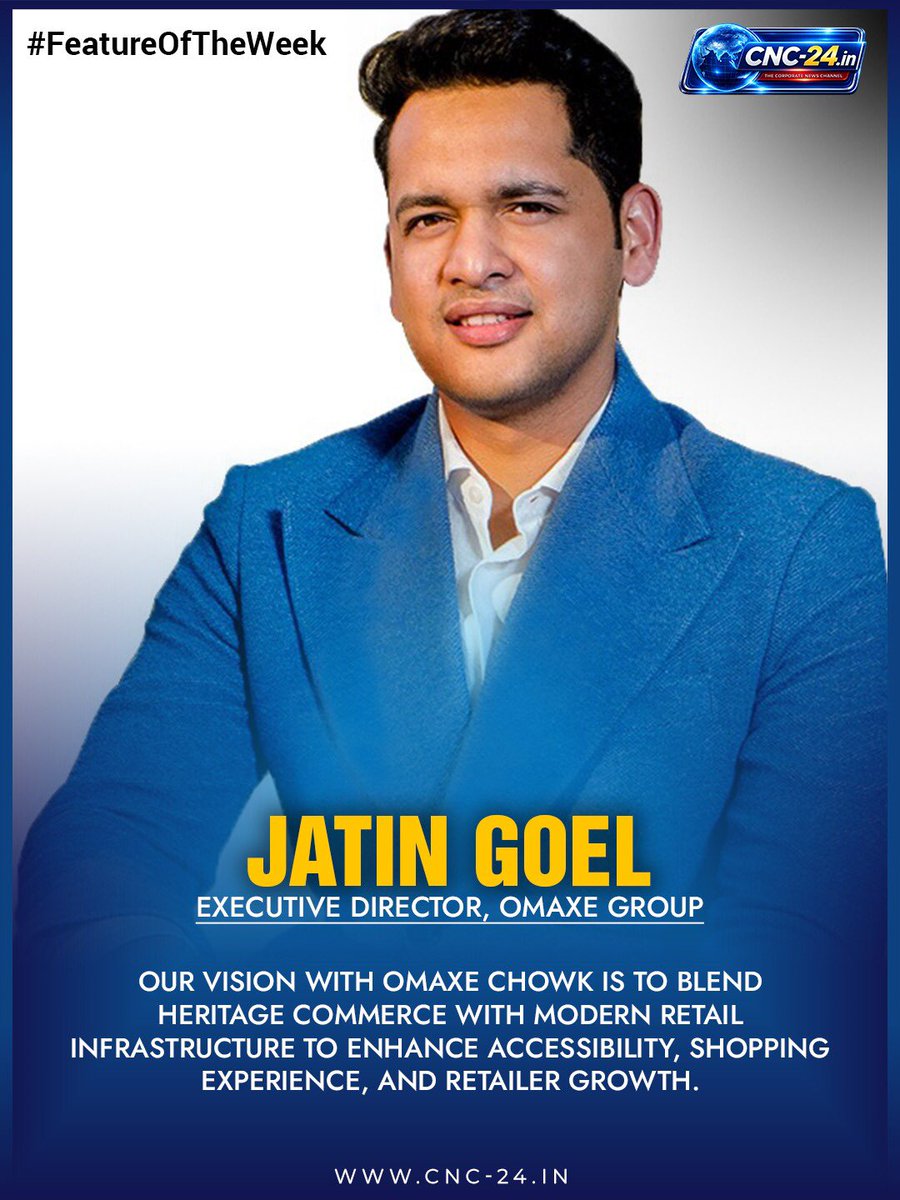 cnc24official's tweet photo. #FeatureOfTheWeek ✨

From heritage lanes to organized retail — the transformation of Chandni Chowk is taking a new shape.

In this week’s feature, Jatin Goel shares the vision behind Omaxe Chowk — a modern retail destination designed to blend structured infrastructure with the timeless shopping culture of Old Delhi.

📖 Read the full interview on CNC24, 
Link : https://t.co/3vpHUPBj2h

#FeatureOfTheWeek #CNC24 #ChandniChowk #RetailTransformation #OmaxeChowk #RetailInsights #RealEstateIndia #MallDevelopment #RetailLeadership