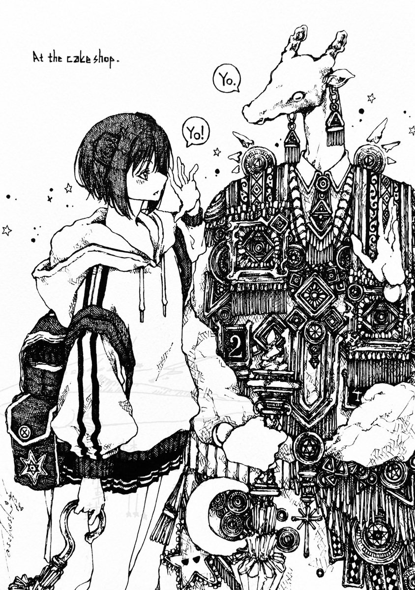 At the cake shop 🎂
#ペン画 #illustration