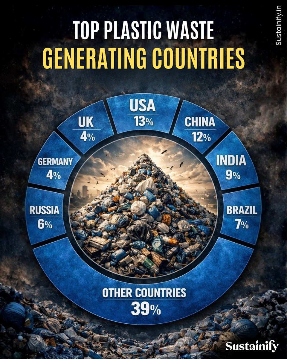 mayank1702's tweet photo. Plastic made life convenient.
Now it’s creating a global crisis.

Over 400+ million tonnes of plastic waste are generated every year — much of it ending up in landfills, rivers, and oceans.

Convenience today shouldn’t cost the planet tomorrow.

#PlasticPollution #Sustainability https://t.co/QBeFM9b9oW