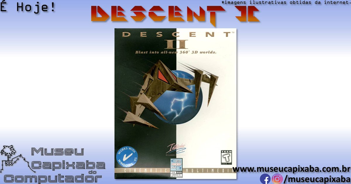 museucapixaba's tweet photo. É hoje! O jogo Descent II de 1996.
+em https://t.co/9c9ebZMeUF
#MuseuCapixaba #mcc #éhoje #museu #ES #OnThisDay #Descent #DescentII #InterplayEntertainment #ParallaxSoftware #MattToschlog #MikeKulas #Descent3 #DescentII #DOOM #FPS #MaterialDefender #MSDOS #PyroGX #Wolfenstein3D https://t.co/7E6f6Rn1Vc