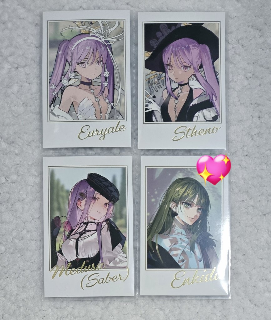 __xcck__'s tweet photo. 【買取】FGO フェス fes 2025 ポートレイト ポトレ

求 エウリュアレ ステンノ ＞ エルキドゥ メドゥーサ

譲 定価+送料

❤は倍数抱き合わせ可能
郵送でのお取引のみ
別ポストにて交換も探しております
初回お取引の方はリトリン必読

検索からでもお声掛けください https://t.co/8JLy0P3rNu