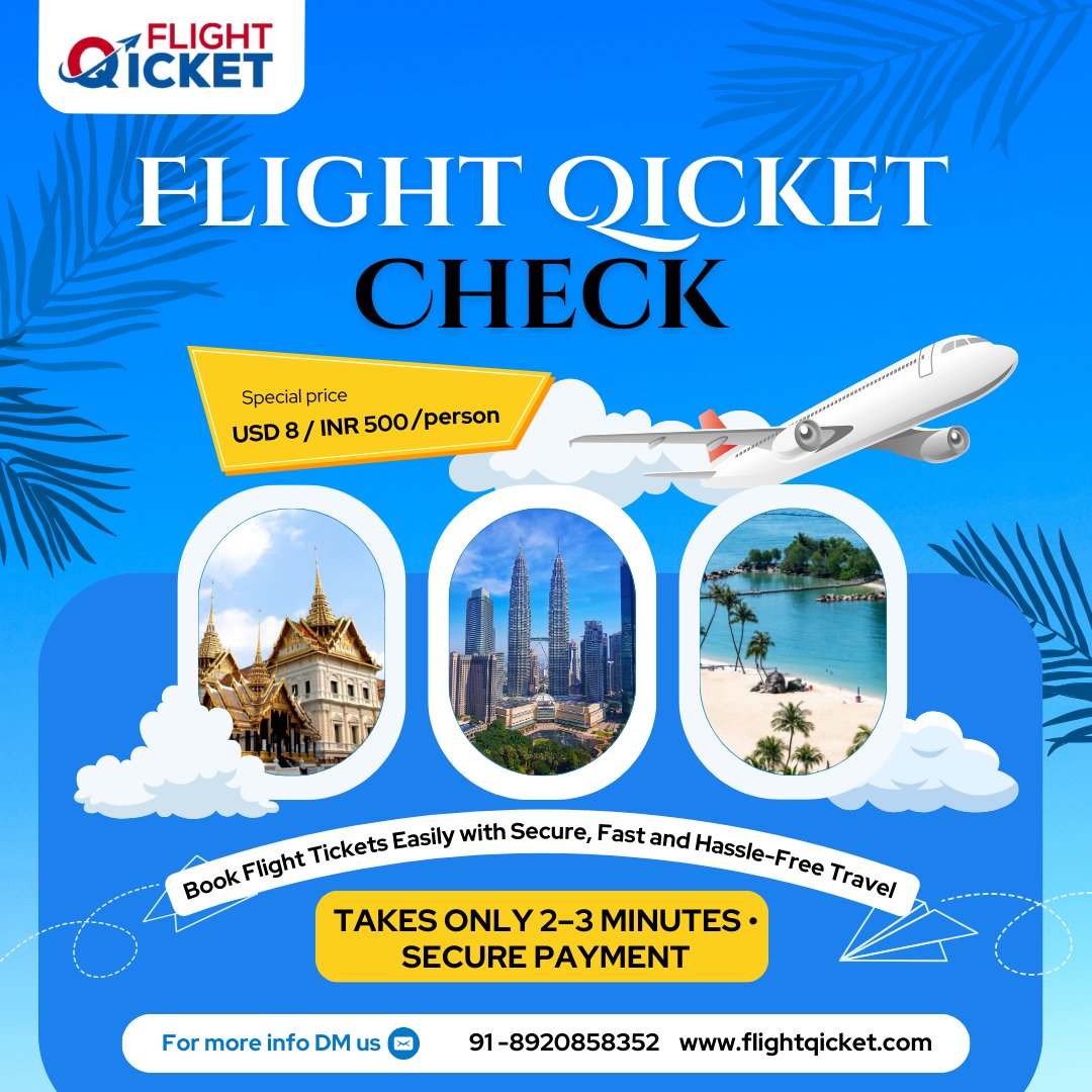 flight35014's tweet image. 𝗡𝗲𝗲𝗱 𝘁𝗼 𝘃𝗲𝗿𝗶𝗳𝘆 𝘆𝗼𝘂𝗿 𝗳𝗹𝗶𝗴𝗵𝘁 𝗿𝗲𝘀𝗲𝗿𝘃𝗮𝘁𝗶𝗼𝗻 𝗾𝘂𝗶𝗰𝗸𝗹𝘆 𝗮𝗻𝗱 𝗲𝗮𝘀𝗶𝗹𝘆?

📞 089208 58352
📩flightqicket.com

#FlightReservations
#pnrcheck
#flightbookingcheck
#TravelVerification
#VisaDocuments