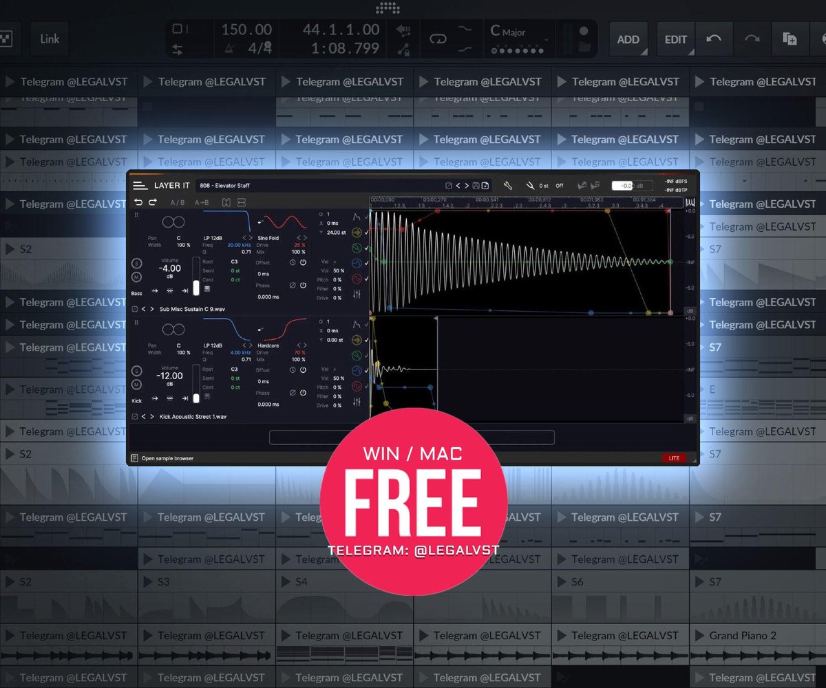 LEGAL_VST's tweet photo. Layer It Lite by Diginoiz ποΈ
Free drum layering plugin: stack waveforms, offset timing, shape layers, export audio.
π» Win/Mac (VST3/AU/AAX)
π FREE https://t.co/OQoRIdQmkE
More freeware π https://t.co/okUqkdbah2
#freeplugin #drumplugin #musicproduction #vst #audioplugin #vst https://t.co/GmzKGWTMsv