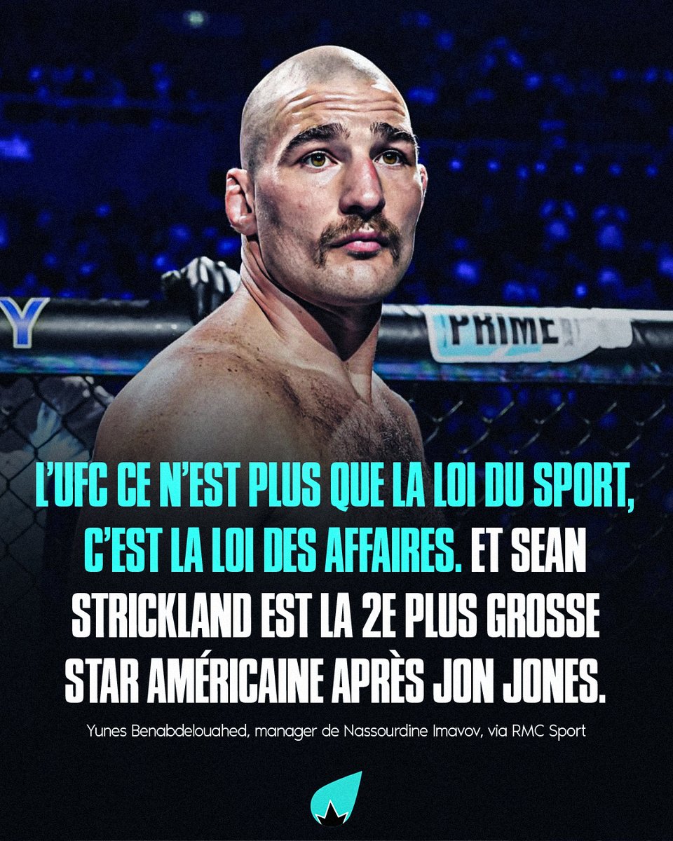 Le manager de Nassourdine Imavov réagit à l’annonce du combat Chimaev vs Strickland. 🗣

"𝗖𝗲 𝗻'𝗲𝘀𝘁 𝗽𝗮𝘀 𝘂𝗻𝗲 𝘀𝘂𝗿𝗽𝗿𝗶𝘀𝗲, l'UFC a été transparent et respectueux à l'égard de Nassourdine Imavov. 𝗜𝗹 𝗮 𝗲́𝘁𝗲́ 𝗰𝗼𝗺𝗽𝗲𝗻𝘀𝗲́ 𝗽𝗼𝘂𝗿 𝘀𝗼𝗻 𝗺𝗲́𝗿𝗶𝘁𝗲