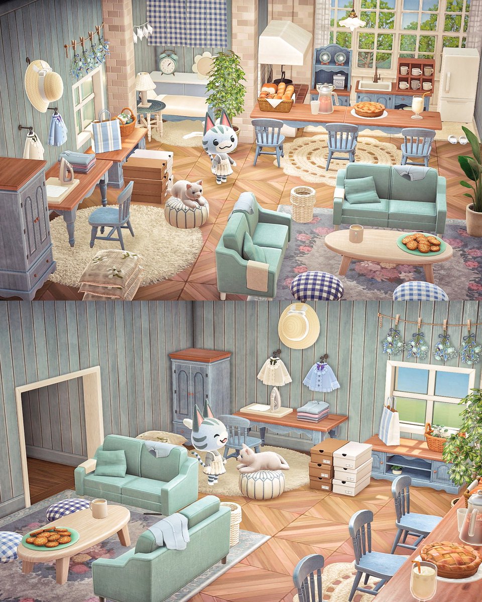 ラムネの青系カントリーな部屋🩵🤍

#あつ森 #あつまれどうぶつの森  #あつ森ニンドリ投稿 
#ACNH #AnimalCrossing