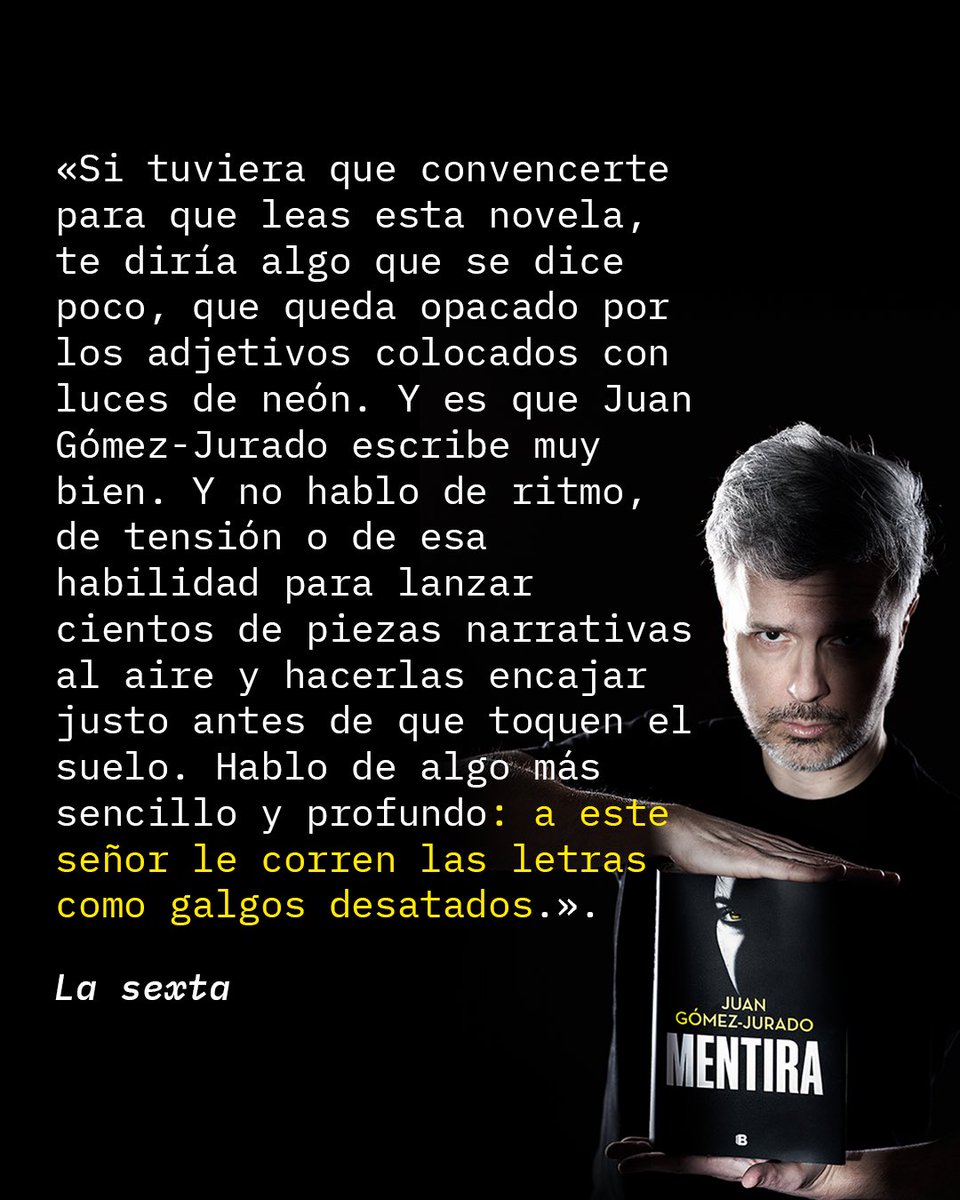 JuanGomezJurado's tweet photo. ¡Siguen llegando críticas profesionales de #Mentira! Mil gracias de corazón a todos 💛💛💛 https://t.co/3jj53D3UHA