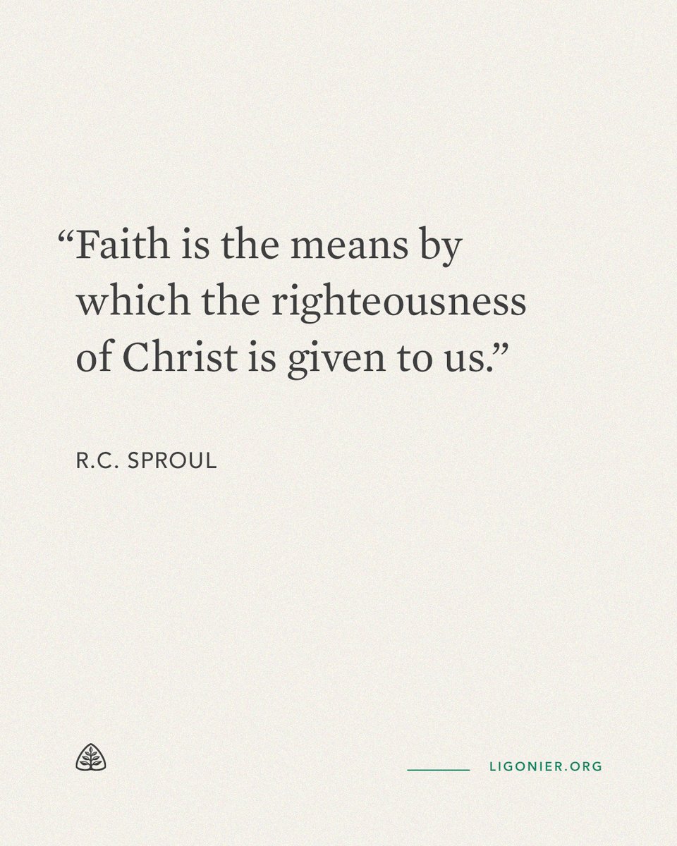 Ligonier's tweet photo. “Faith is the means by which the righteousness of Christ is given to us.” —@RCSproul 

From the teaching series ‘What is Reformed Theology?’ https://t.co/sERo7L9o36