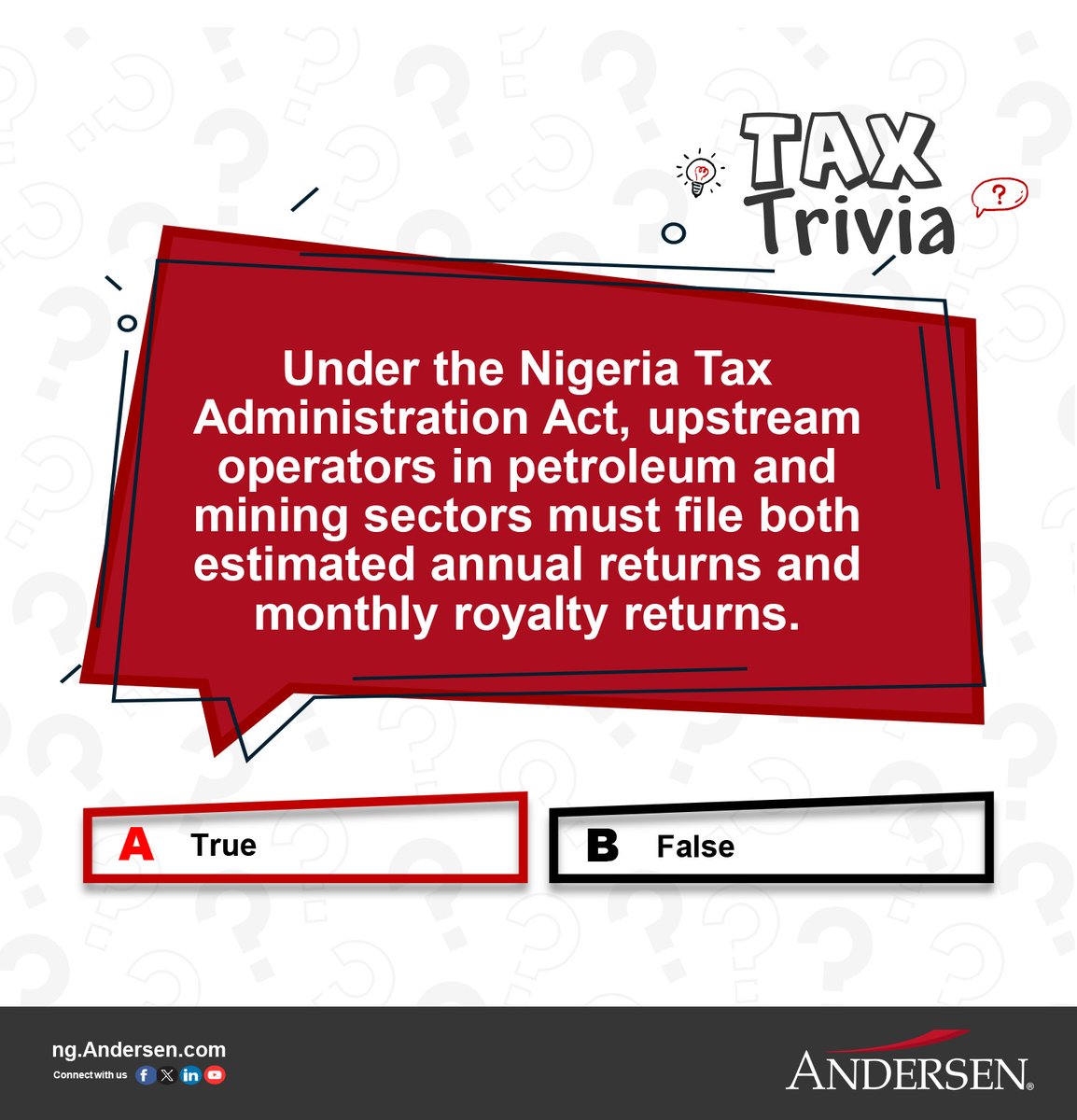 AndersenNigeria's tweet image. 🎉 Trivia Time! 🎉

And the correct answer is... A. True✅

Thanks to everyone who participated! Stay tuned for more trivia and exciting updates. 👏✨

#TaxTrivia #Stayinformed #AndersenNigeria