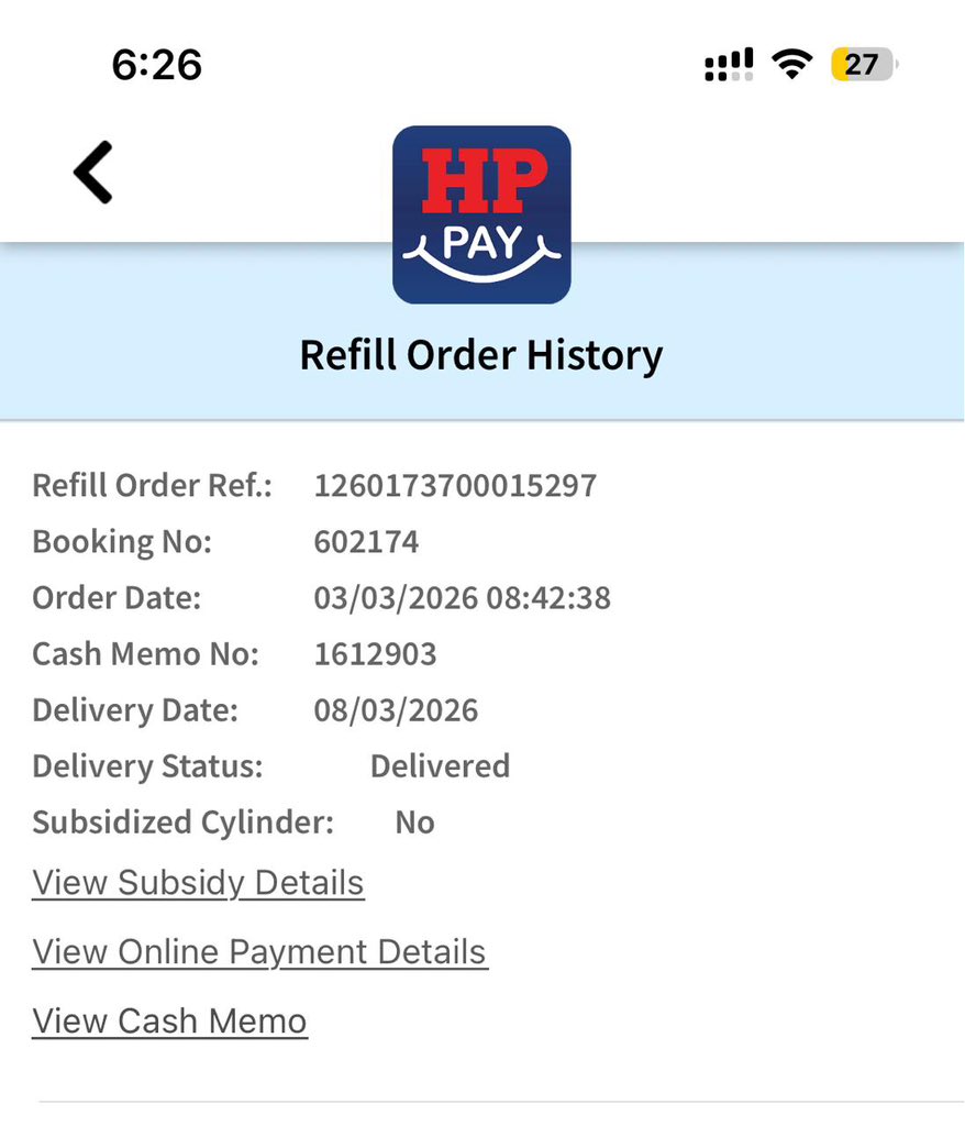 Champ_priyesh's tweet photo. @HPCL have you asked you distributors to stop home delivery. This cylinder was booked, paid and still undelivered but marked delivered. When I asked the agency they replied that home delivery is not available and still marked it delivered.
@HardeepSPuri @PMOIndia @MoPNG_eSeva https://t.co/rVmkPMCKug