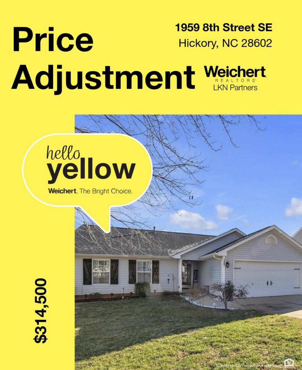 Moore4Freedom's tweet photo. 🤩🍀🏡First time home buyers dream! All appliances included, furniture negotiable! New roof &amp; hot water heater in 2025! Meticulously maintained, move-in ready in a wonderful family community with the perfect location in Hickory, NC. Don’t miss this opportunity- call today! 🏡 https://t.co/0kd3TdvUhr