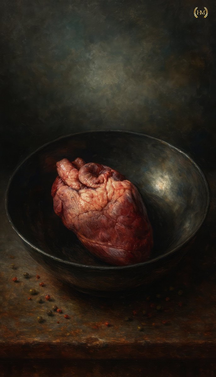 helmortart's tweet photo. HEL MORT, Heart (2026)

An exposed heart confronts intimacy as vulnerability pushed to the edge. Love becomes surrender, where devotion teeters on self-annihilation and emotional dependence invites consumption. https://t.co/ER96wmFhgc