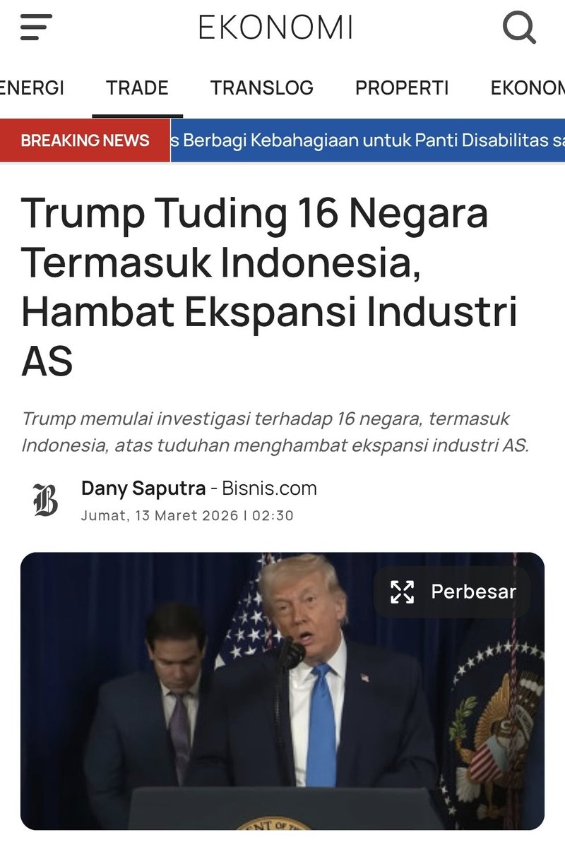 Wow... coba kurang apa Prabowo menyembah Amerika;
🔹️disuruh TEKEN ART... SUDAH DIPATUHI
🔹️disuruh masuk BoP... SUDAH DIPATUHI
🔹️disuruh Bayar 1 Miliar Dollar... SUDAH DIPATUHI
🔹️disuruh Hubungi Iran untuk Damai... SUDAH DIPATUHI
🔹️disuruh Kirim Pasukan ke GAZA... SIAP