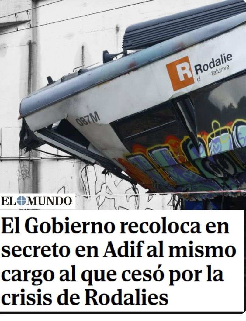 JVMariBoso's tweet photo. Primero le cesan para calmar la indignación pública y salvar a #ÓscarPuente.

Después, cuando creen que la gente ya no mira, lo recolocan otra vez en Adif.

El problema no es solo la negligencia que costó 47 vidas. El problema es la absoluta falta de decencia.

#PuenteDimisión https://t.co/6GAie7OS4p