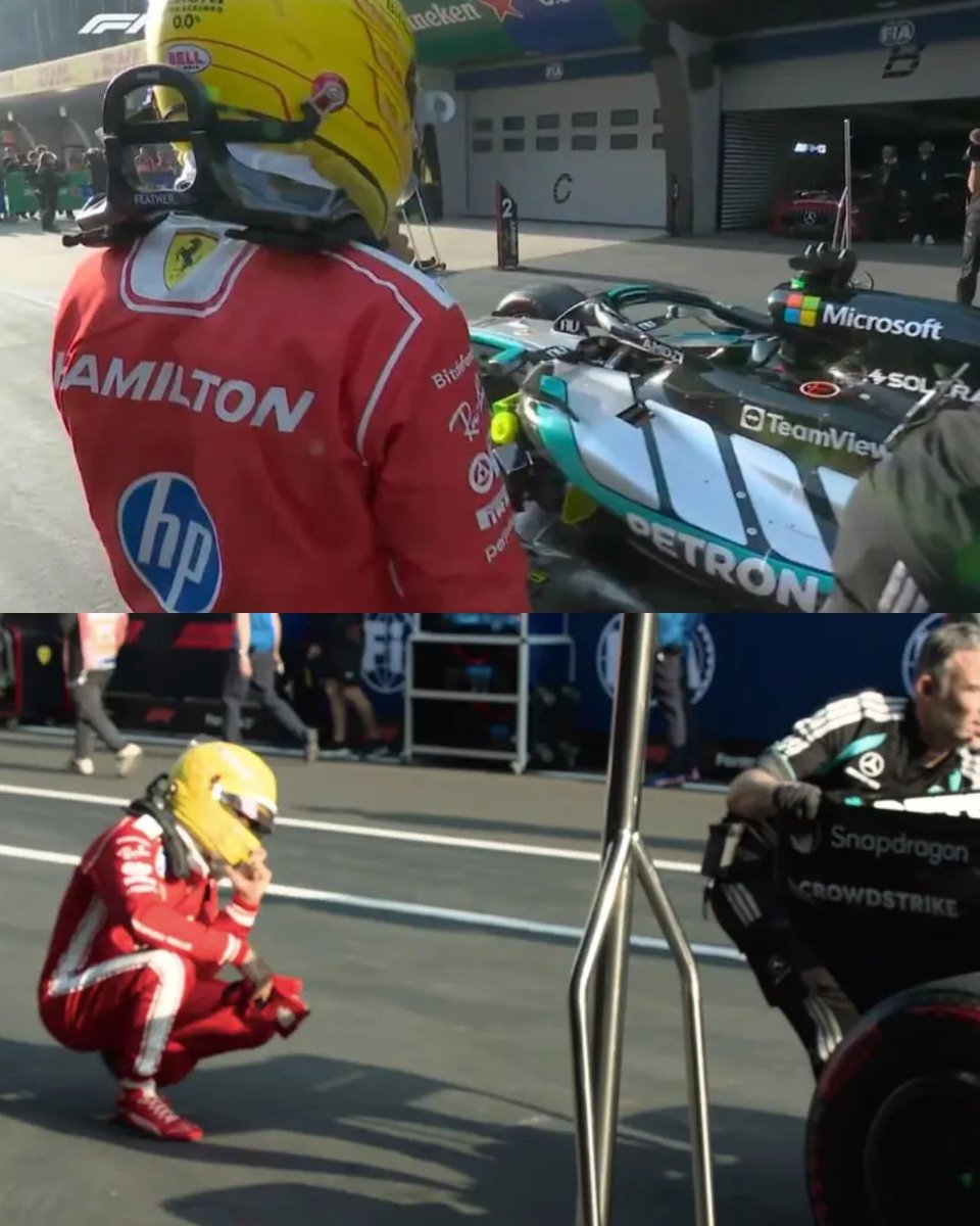 blog_formula1's tweet photo. ⭐️ IMAGEM DO DIA ⭐️

Lewis Hamilton observando e examinando a Mercedes, que está sobrando na tabela de tempos. https://t.co/ThujiXgNLa
