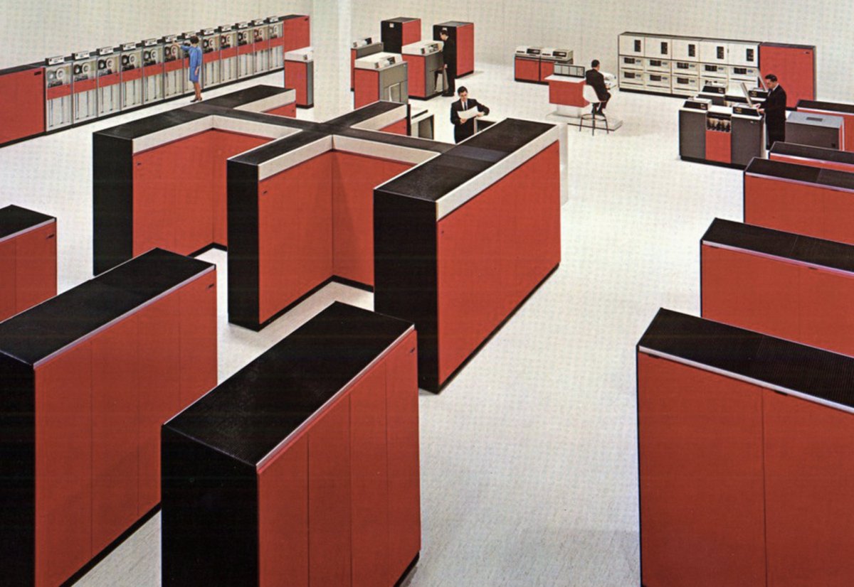 Speaking of IBM, this is what their groundbreaking System/360 mainframe looked like in 1965.

Developing it nearly bankrupted the company, but it both changed the course of computing and looked absolutely incredible.