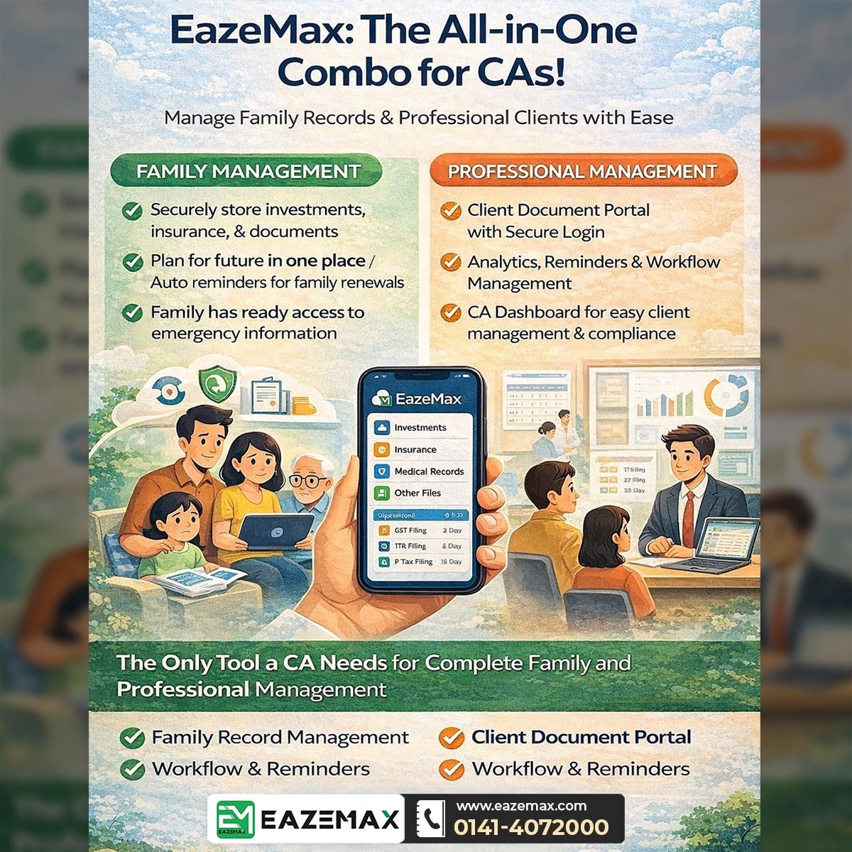 eazemaxsoftware's tweet photo. Simplify your work & family records in one smart platform—start managing everything with #EazeMax today!
Know More & Get Demo: https://t.co/vPPJSXRWc8
-
-
#CAtools #CharteredAccountant #FinTechIndia #ClientManagement #DigitalTransformation #SmartAccounting #BusinessAutomation https://t.co/rYy0gPCaJX
