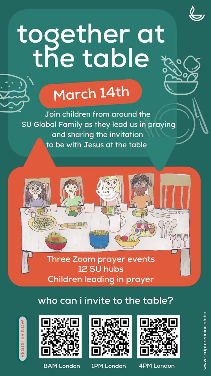 Hello Family! 
Children from SU Ghana and children from other SU Movements will lead us in prayer for all nations. 

Registration Link for 8 AM:
us02web.zoom.us/meeting/regist…

Registration Link for 1 PM:
us02web.zoom.us/meeting/regist…

Registration Link for 4 PM:
us02web.zoom.us/meeting/regist…