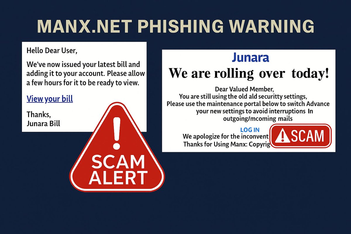 ⚠️ More Manx net accounts are being compromised ('hacked').  Phishing emails are stealing passwords.

• Junara never sends clickable links
• Enable 2FA
• If marking the emails as 'spam' doesn't change where new emails appear, you might wish to consider using a new account.