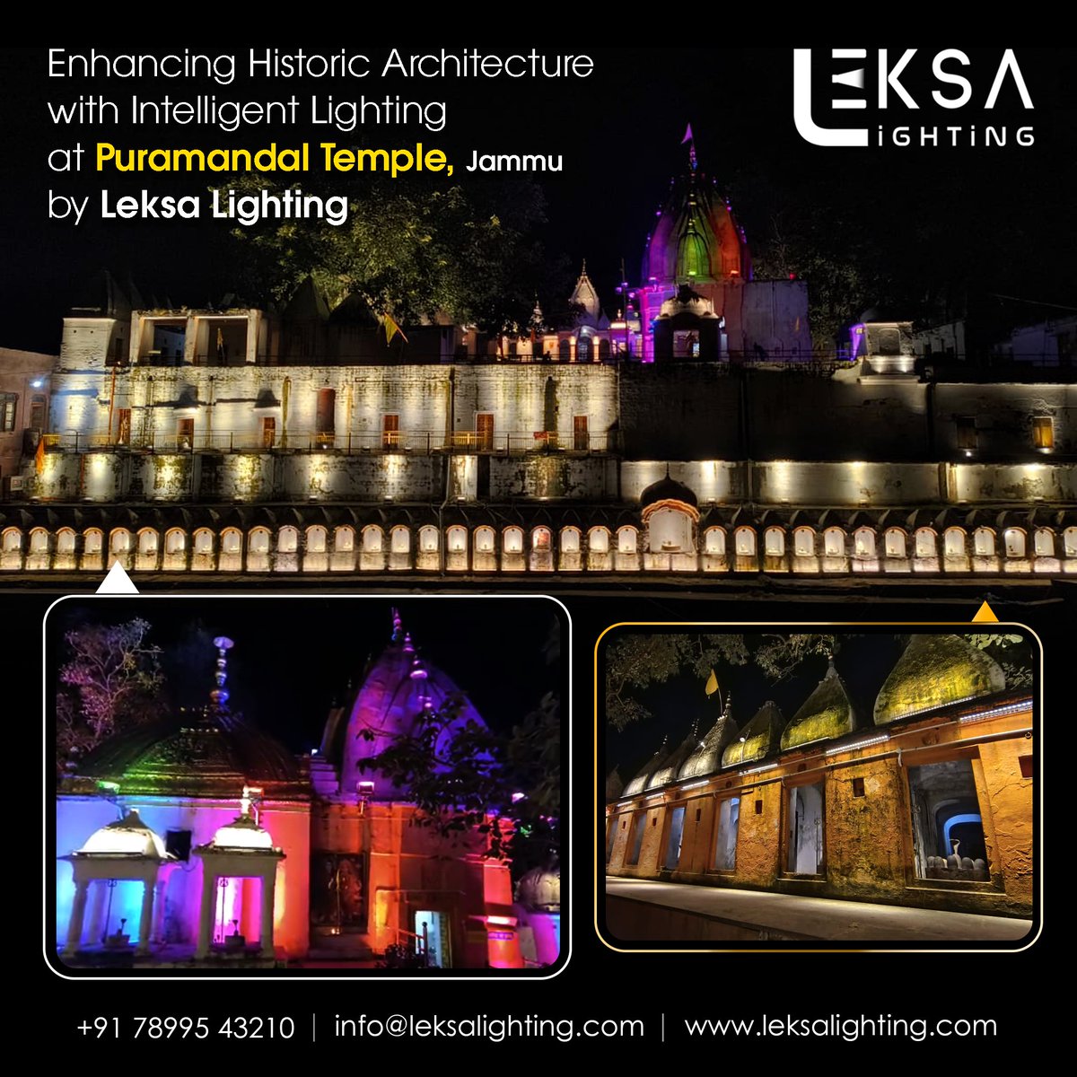 leksalighting's tweet image. Illuminating heritage with intelligent lighting. ✨

Puramandal Temple, Jammu beautifully lit by Leksa Lighting, enhancing every architectural detail while preserving the spirit of this historic landmark.
.

#LeksaLighting #TempleLighting #ArchitecturalLighting #FacadeLighting