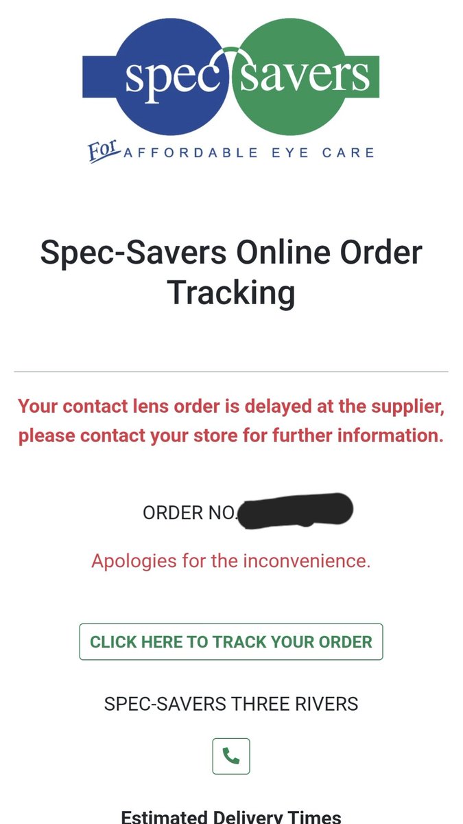 Kapteinwillie's tweet photo. @SpecSaversSA maybe learn about customer service and get the branch to phone me....now I must phone them and ask why it is delayed.. 2 weeks wait... now you saynits delayed.. https://t.co/Yl4E3IX4Za