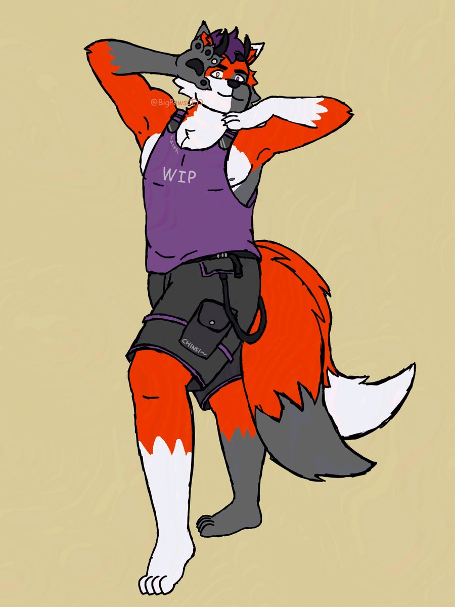 WIP del <a href="/_Skadew/">Chinsi</a> haciendo una jojo pose
Es para su ref sheet!
                            🔁+💜 pls
WIP of (tagged) doing a jojo pose
This is for his ref sheet! 
#paws #furryartist #furryart #fursona #furry #digitalart #art #fox #jojos #JoJosBizzareAdventure #josuke