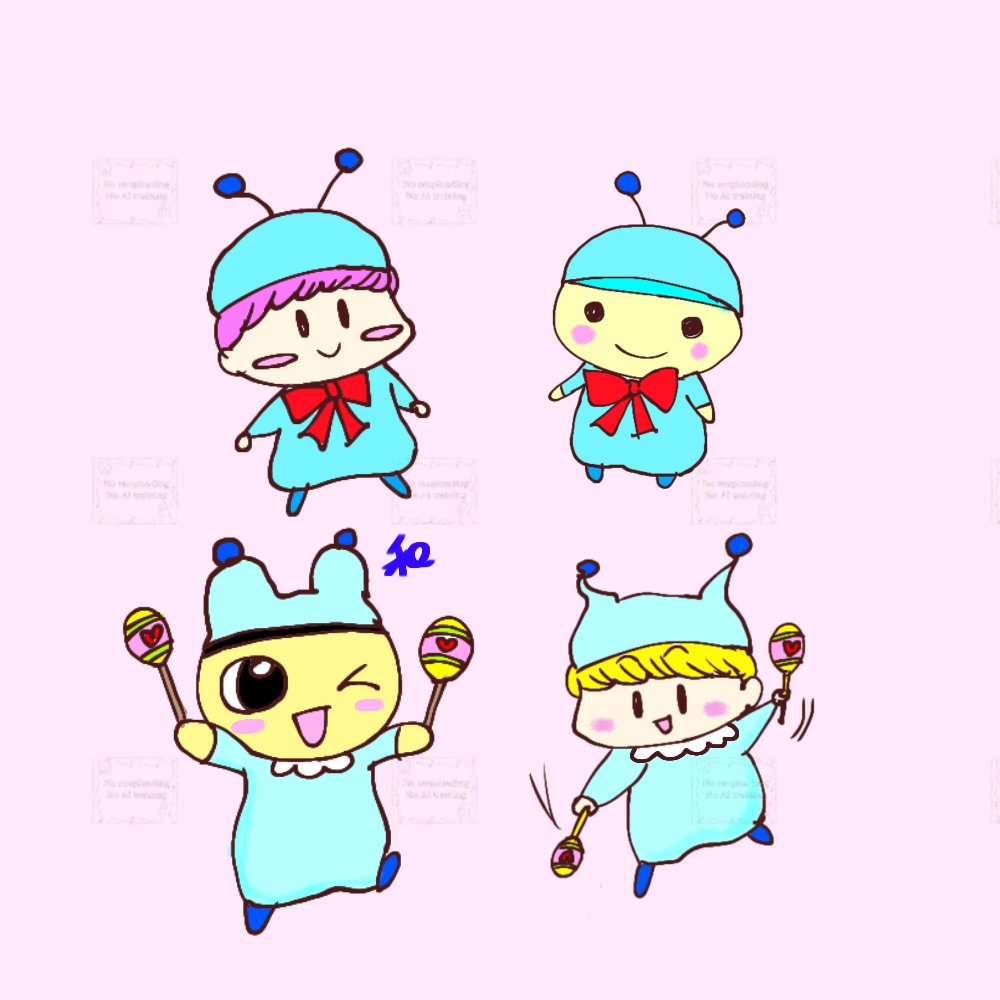 ミルモ×たまごっち🩵
ミルモ、リアタイしていたのでこのコラボにびっくりしました🥹！
とても可愛すぎる🥰

#たまごっち版真剣お絵描き60分一本勝負