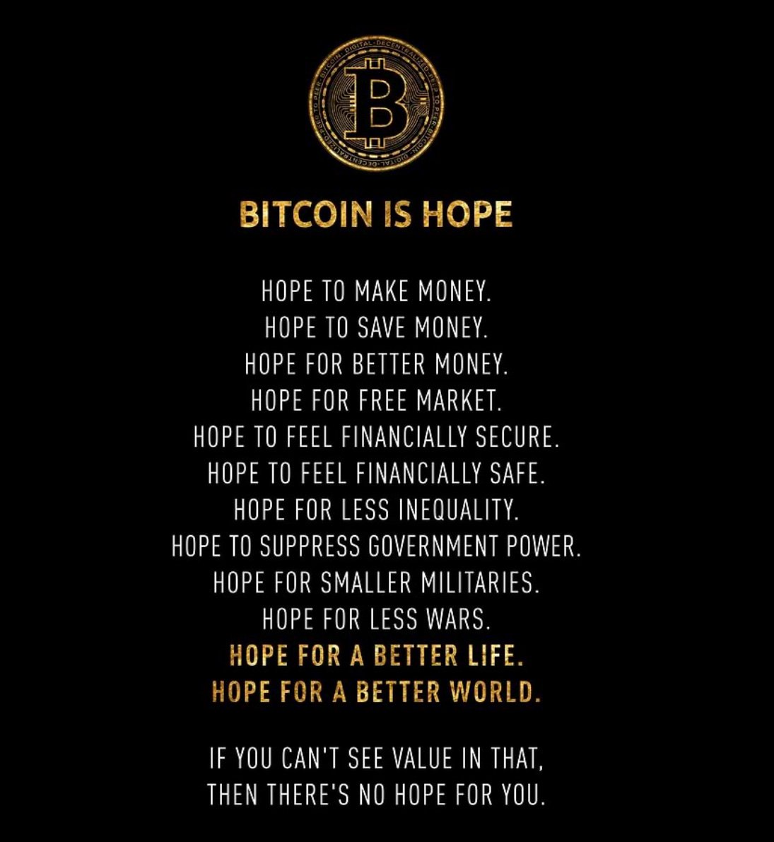 Bitcoin is hope 🧡