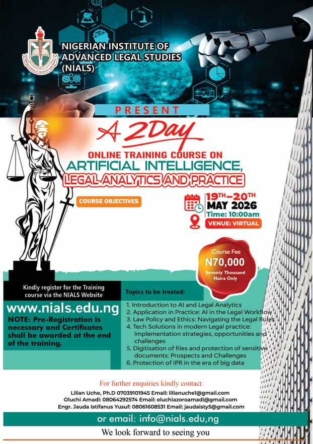 NIGERIAN INSTITUTE OF ADVANCED LEGAL STUDIES tweet media