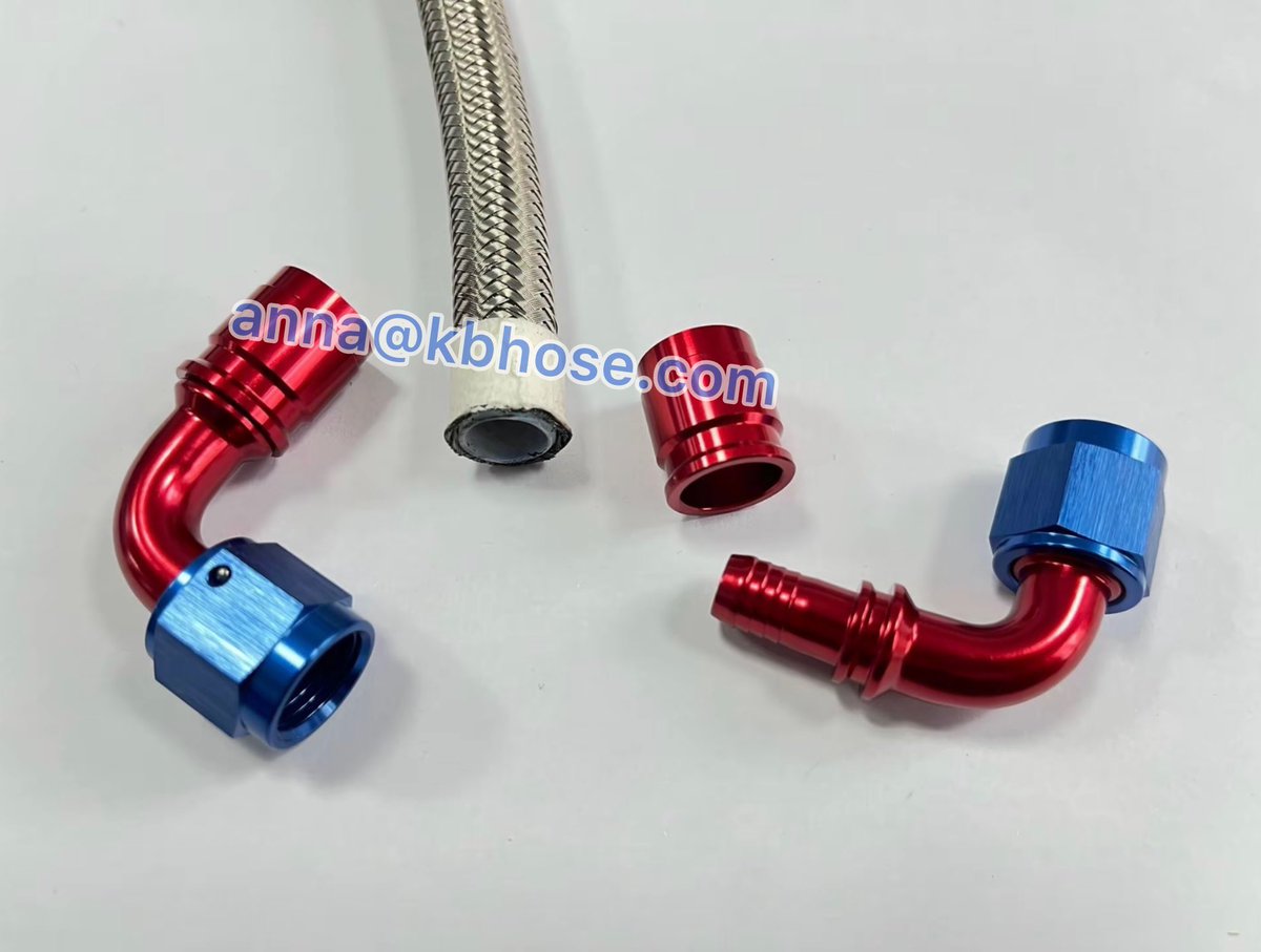 8AN SS Braided PTFE Hose &amp; 90° Crimp Hose Ends.
Customization available – colors can be made according to your requirements.

Factory direct supply,wholesale only, no retail.Feel free to contact us for inquiries.#enginebay
#turbo
#boosted
#enginerebuild
#fuelsystem
#turbocharged