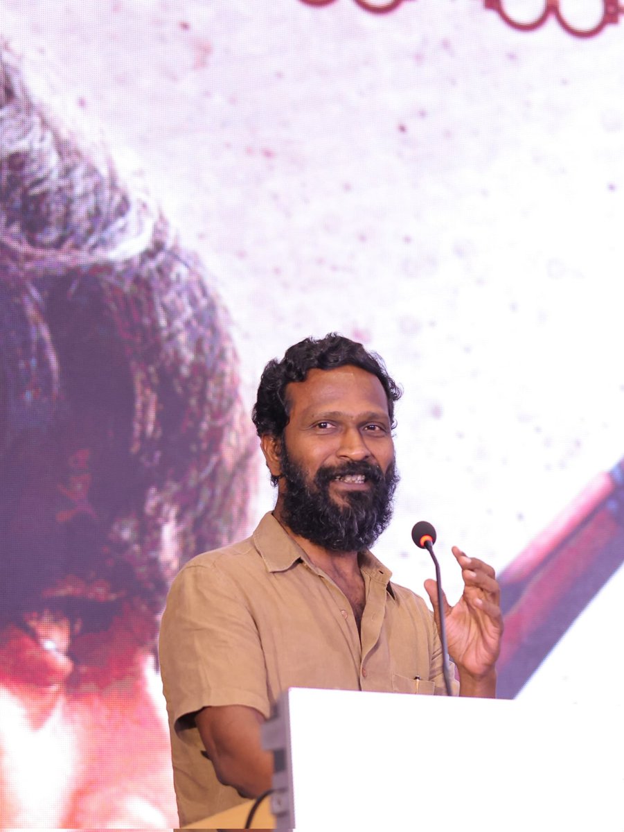 HiFiTalkies's tweet photo. After watching the film, I said to producer #Lalith that it will become a commercial success and even mentioned some numbers, but he said it will be triple the numbers than what I said. I wondered about it and asked #Suresh how it could be possible. He was very confident, and in the end it did more than what he expected. I am really happy for Suresh and I have seen him grow to this level. Suresh and @directortamil77 's understanding is very good and that is the reason Suresh was able to make this film. This kind of film, I am not sure it will run in any other industry. Only in Tamil Nadu people accept this kind of story. I again say Tamil cinema is the most evolved compared to any other.
Director #Vetrimaaran : #Sirai Success meet