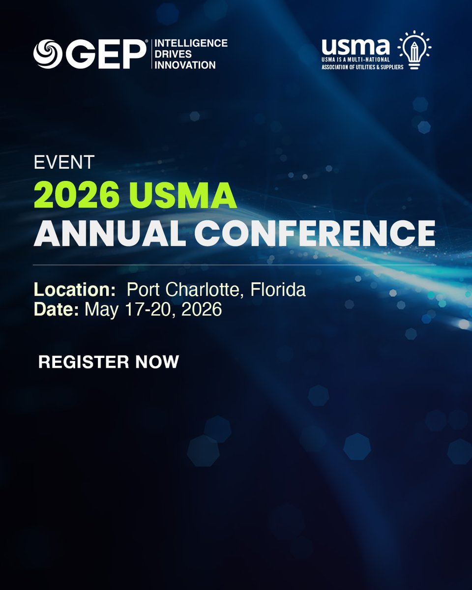 We’ll be at USMA 2026! Talk to us to learn what separates resilient utility #SupplyChains from the rest. Register now and see you May 17 – 20. bit.ly/3PgQ1so