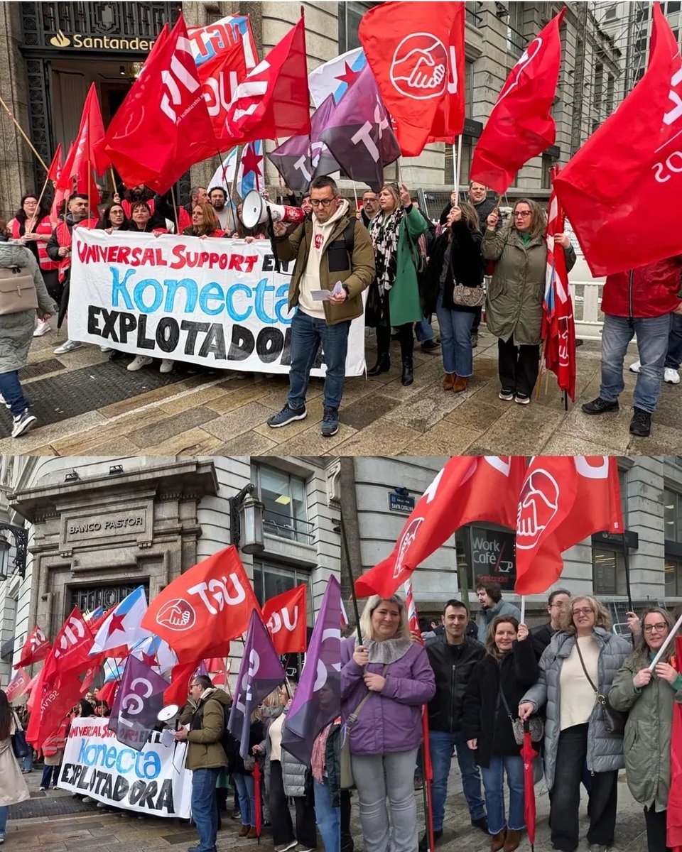oysugt's tweet image. 🔴 Sector Contact Center 🔴

Hoy, 13 de marzo, #UGT ha convocado paros en #UniversalSupport en la campaña de Superlínea del #BancoSantander de 9 a 12  y de 16 a 19 horas.

✊️ Por lo derechos laborales de las personas trabajadoras del #Grupokonecta 

#FeSMC #UGT #contactcenter