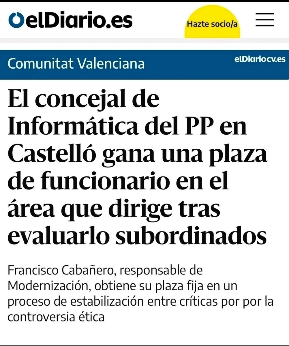De los autores de "un pisoplón VPO para mí concejal", llega ahora
"Una plaza de informático para mi concejal" ¡Ya en sus pantallas!... El concejal de Informática del <a href="/ppopular/">Partido Popular</a> en #Castellón gana una plaza de funcionario en su área tras ser evaluado por sus subalternos.