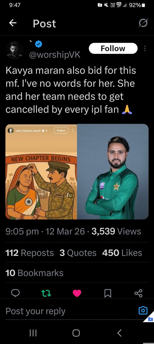 HumarousSarcasm's tweet photo. @IndiaToday Shame on you kavya maran, Abrar  mocked our pahalgam indian victim and Indian aarmed force
Boycott this franchisee channel and matches #Shameonyou_kavya_maran  #Boycott_SRH https://t.co/67mOEkabYO