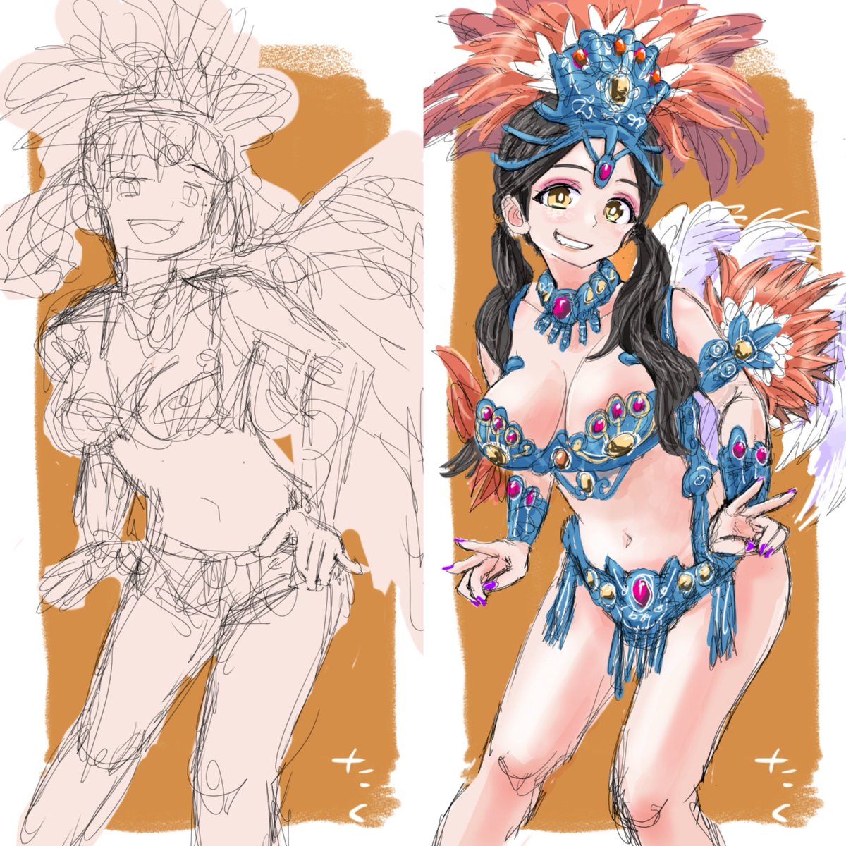 サンバガール90💃🏻(ブラッシュアップ)
#イラスト #illustration 